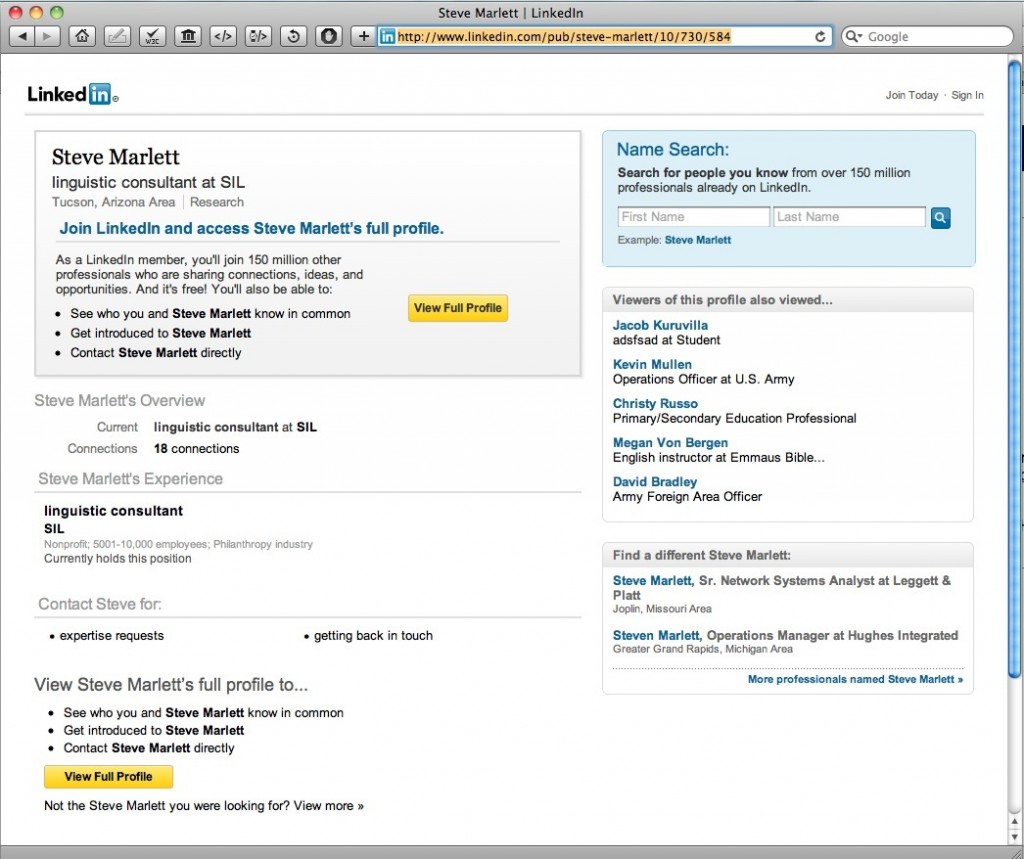 Marlett Linked in Steve Marlett's Linked In File