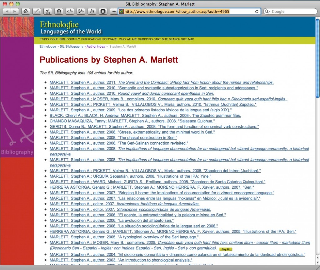 Marlett SIL biblography Listing of Steve Marlett's Publications in the SIL Bibliography