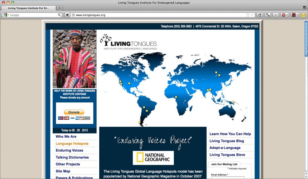Living Tongues Institute for Endangered Languages Living Tongues Institute for Endangered Languages