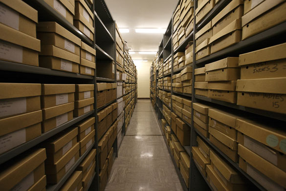 BBC Archives The BBC Written Archives shelves BBC Archives The BBC Written Archives shelves