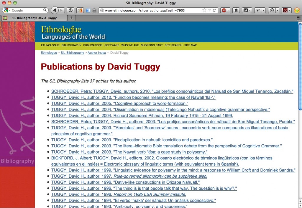 David Tuggy in the SIL Bibliography David Tuggy in the SIL Bibliography