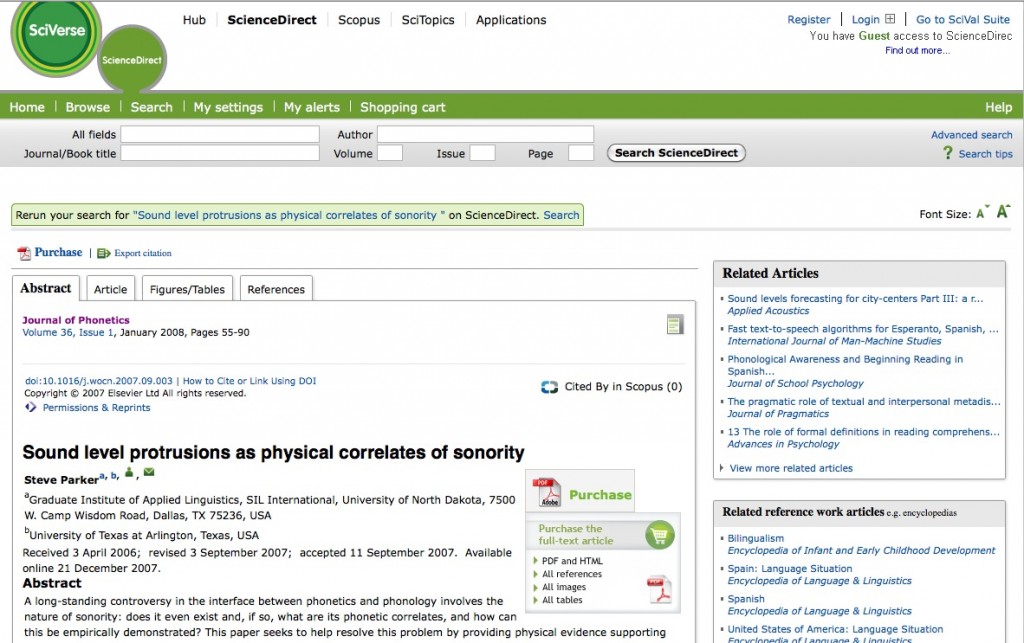 Steve Parker's paper on the publisher's website Steve Parker's paper on the publisher's website