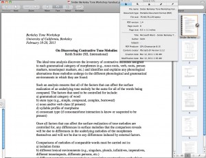 Using Preview on OS X to look at the embedded meta-data of a PDF prepared by an Individual using MS Word