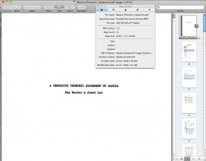 Using Preview on OS X to look at the embedded meta-data of a PDF prepared by SIL - Papua New Guinea
