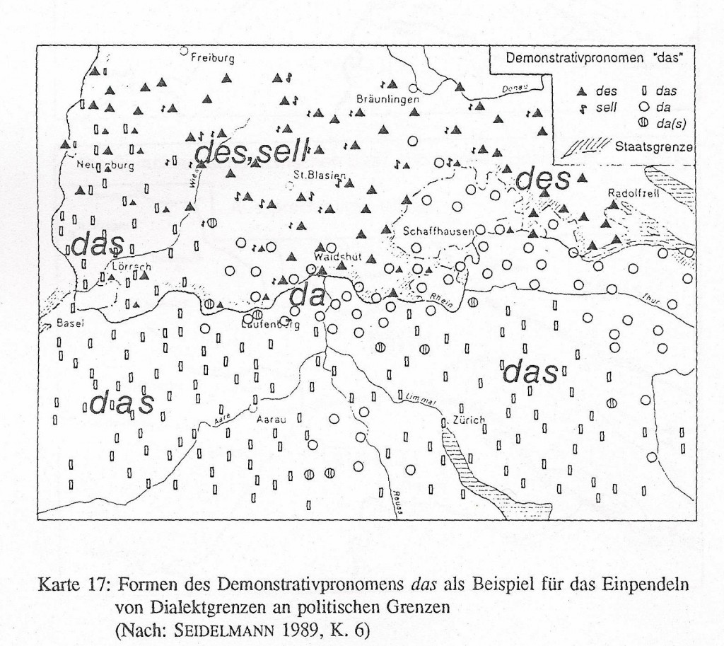 Mapping of German demonstrative pronoun 'das' in the Black Forest area