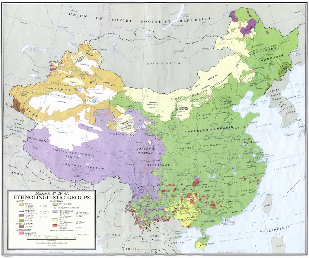 Ethnolinguistic Map from China in 1967