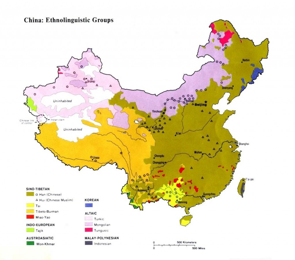 Ethnolinguistic Map of China from 1983