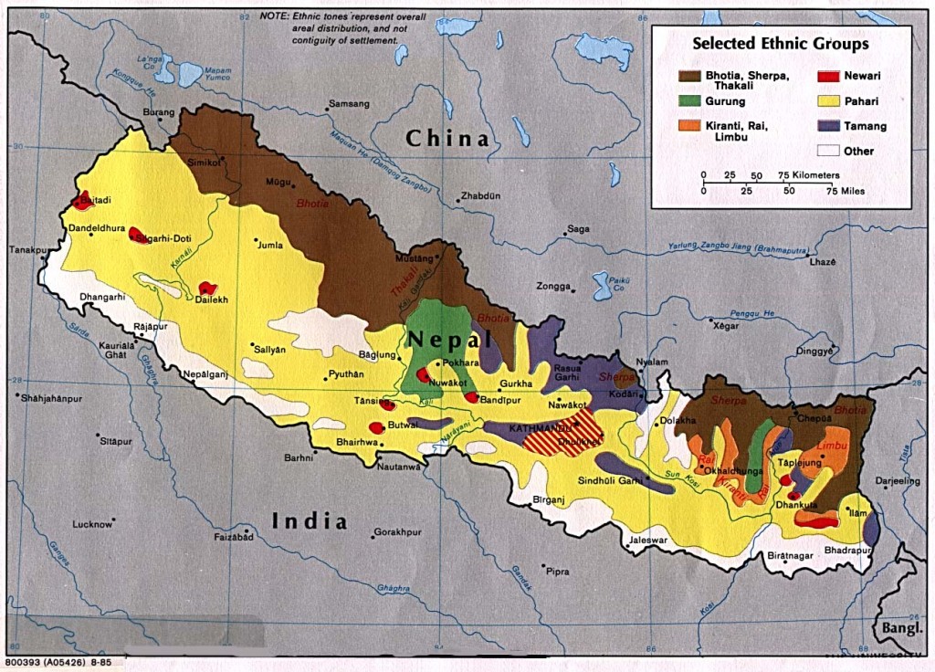 Map of Ethnic Groups in Nepal
