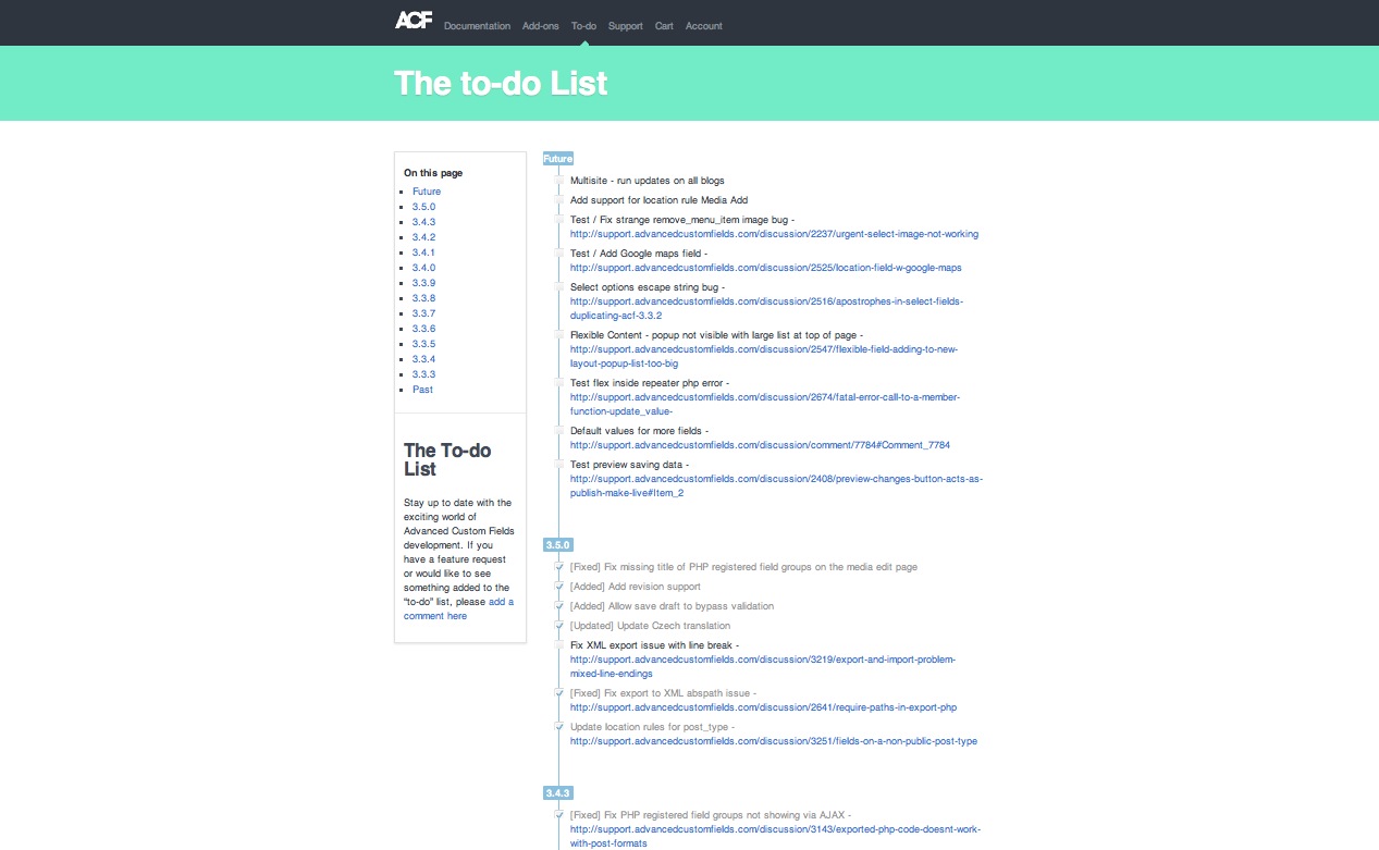 ACF Roadmap Advanced Custom Fields Roadmap