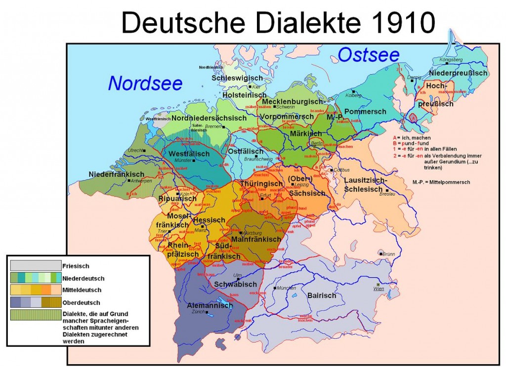 German Dialects as of 1910