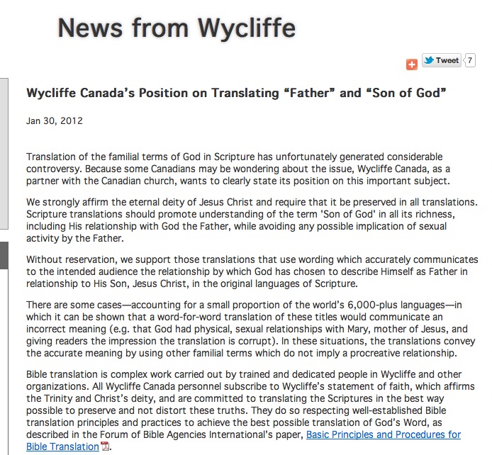 Wycliffe Canada has the date something was published.